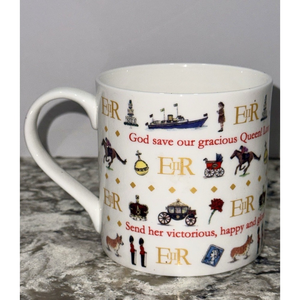 Queen Elizabeth Golden Jubilee Fine Bone China Cup God Save The Queen Corgi
